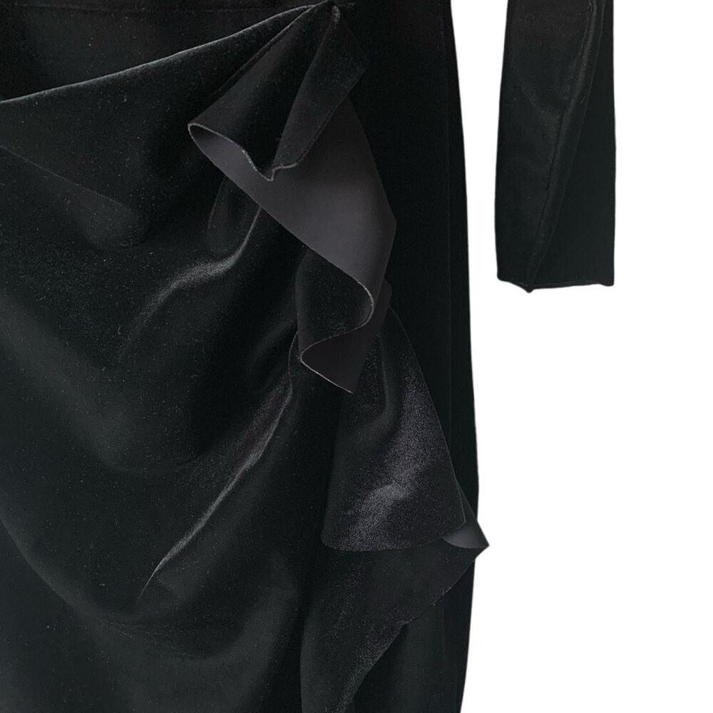Chiara Boni Silveria Gown Black Velvet Maxi Dress, La Petite Robe, size 10 - Picture 5 of 7